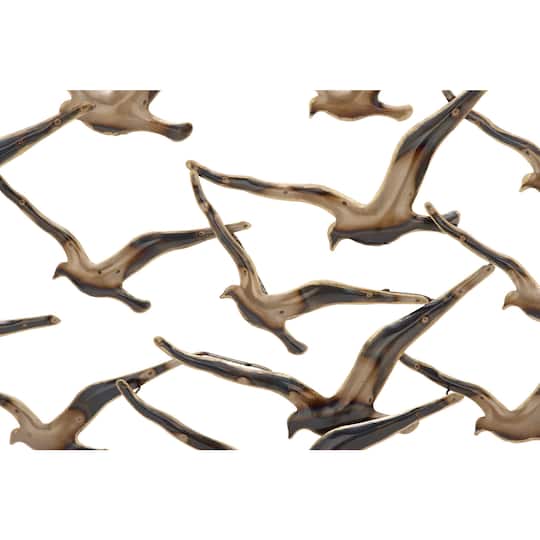 Gold Iron Coastal Birds Wall Décor